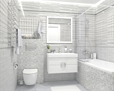 Декор Laparet Glossy мозаичный серый 20х60 см, MM11188