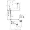 Смеситель для раковины E.C.A. Tiera 102188012 с донным клапаном