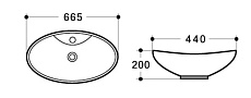 Раковина CeramaLux N 7025 66.5 см