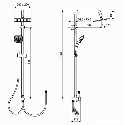 Душевая стойка Ideal Standard Idealrain Duo A5862AA