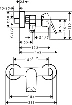 Смеситель для душа Hansgrohe Rebris E 72650670 черный матовый