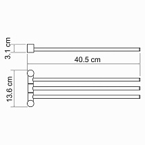 Полотенцедержатель WasserKRAFT Isar K-1633 тройной, темная бронза