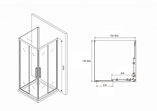 Душевой уголок Abber Schwarzer Diamant AG02080BH-S80B 80x80 профиль черный