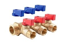 Коллектор с шаровыми кранами PROFACTOR в/н 3/4" х 3 вых 1/2"нар PF MV 264.3
