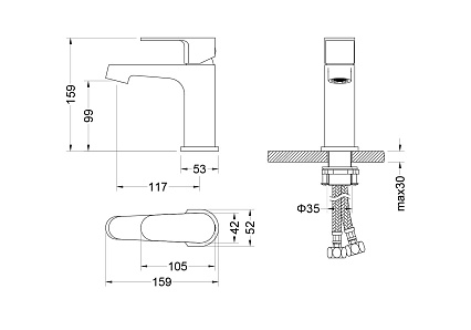 Смеситель для раковины Aquatek Оберон AQ1210MB черный матовый