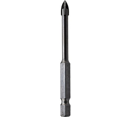 Сверло по стеклу и керамике 4 мм, 4 грани, шестигранный хвостовик Kranz KR-91-0647