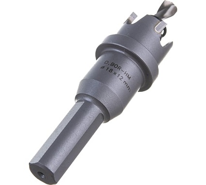 Коронка по металлу HM (18х12 мм; хвостовик 10 мм; комплект) D.BOR HS-HM-12-018-T
