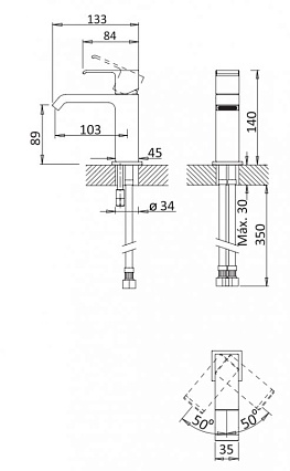 Смеситель для раковины Cezares PORTA-LS1-BIO белый матовый