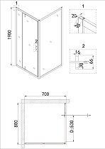 Душевой уголок Niagara Nova NG-63-8A-А70 80x70 прозрачный, хром