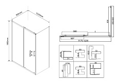 Душевой уголок Vincea City VSR-5CT9012CLB 120x90 черный, прозрачный