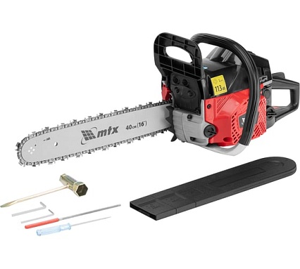 Пила цепная бензиновая MTX MS-4516, шина 40 см, 45 см3, 2,5 л.с., шаг 0,325, паз 1,5 мм 64 зв 95211