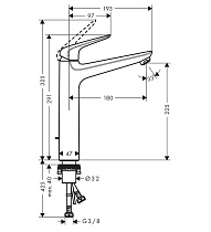 Смеситель для раковины Hansgrohe Novus 71123000 с донным клапаном