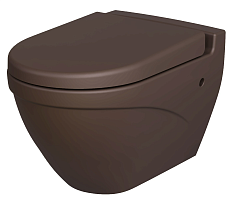Подвесной унитаз Ambassador Nord 133T20601 безободковый, коричневый матовый