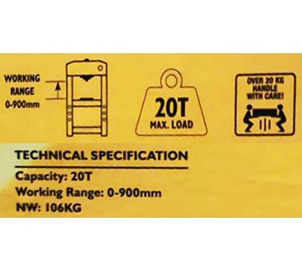 Гидравлический напольный пресс JCB 20 т JCB-TY20030(60664)