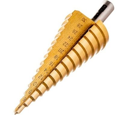 Сверло ступенчатое по металлу HSS TIN 4-30 мм Redverg 501141 6627086