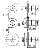 Смеситель для душа Paffoni Modular Box MDE018CR (внешняя часть), хром