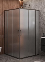 Душевой уголок Cezares MOLVENO-A-22-90+20-P-GM 110x110 рифленый, оружейная сталь