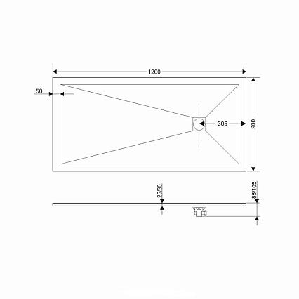 Поддон для душа Grossman Strong GR-S190120Q 120x90 белый