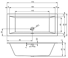 Акриловая ванна Riho Rethink Cubic B105013005 170x75 с функцией Riho Fall