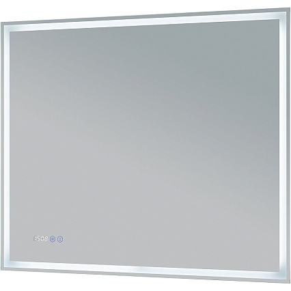 Зеркало Aquanet Оптима 90x75 см с подсветкой, антипар, часы 00288966