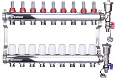 Коллекторная группа Altstream с расходомерами в сборе из нержавеющей стали 1&quot;х3/4&quot; 9 выходов 005071108