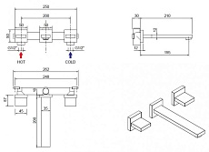 Смеситель для раковины Cezares UNIKA-BLI3-03/24 золото