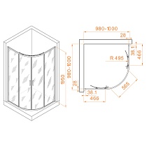 Душевой уголок RGW Passage PA-52B 100x100 прозрачное, черный 03085200-14