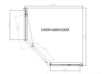 Душевой уголок Vincea Show VSP1-4SH100CLB 100x100 черный, стекло прозрачное