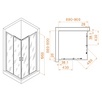 Душевой уголок RGW Passage PA-39B 90x90 прозрачное, черный 03083999-14