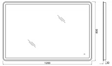 Зеркало BelBagno SPC-MAR-1200-800-LED-TCH-WARM 120x80 см с подогревом