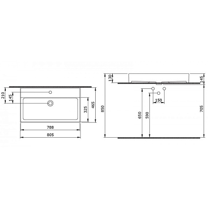 Раковина Bocchi Milano 1377-001-0126 80.5 см