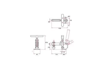 Механический зажим с вертикальной ручкой, усилие 227кг Goodhand GH-12131
