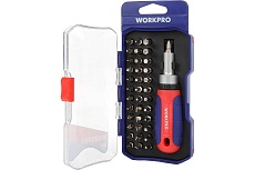 Отвертка трещоточная WORKPRO набор 38 предметов WP200517