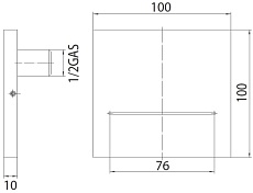 Излив для ванны Bossini Ole Square E86908.030 хром