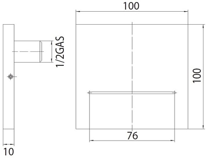 Излив для ванны Bossini Ole Square E86908.030 хром