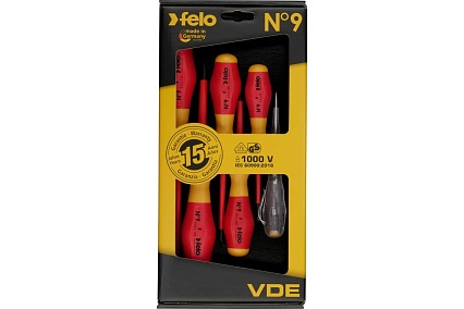 Набор диэлектрических отверток Felo SL/PZ, отвертка тестер сети, 6 шт 91396198