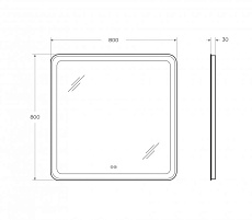 Зеркало Cezares Multicolore 80x80 см с подсветкой CZR-SPC-MC-800-800-RGB-TCH