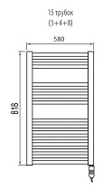 Полотенцесушитель электрический Irsap Ares EIS058IK1IR01NNN01 58x81.8 с выключателем, черный матовый