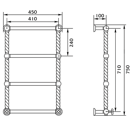 Полотенцесушитель водяной Migliore Edera 75x45 ML.EDR-HY.200.DO золото