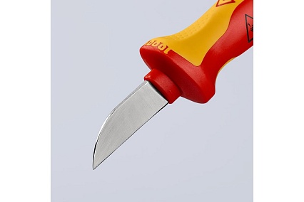 Нож для кабеля Knipex VDE, 190 мм, диэлектрический, 2К ручка, KN-9852SB