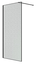 Душевая перегородка Niagara Nova NG-781-10BLACK 100x200 эффект битого стекла, профиль черный матовый