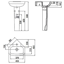 Пьедестал для раковины Creavit Corner VT253