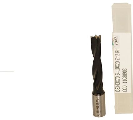 Сверло для глухих отверстий DORIGO HW Ø8x43x70 A.10x20 Z.2 RH 11080903
