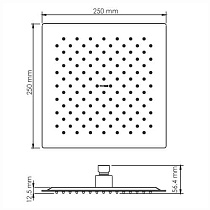 Верхний душ WasserKRAFT A255 25x25 см, черный