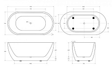 Акриловая ванна BelBagno BB70-1500-W0 150x75 см без перелива