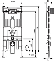 Инсталляция для унитаза TECE Profil 9300500 со сливным бачком Octa II 8 см