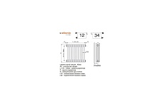 Радиатор Arbonia 3057 24 секции, подключение № 12, белый, 3/4 RAL 9016