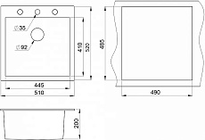 Кухонная мойка Granula GR-5102 51 см пирит