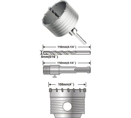 Коронка по бетону (100 мм; SDS-Plus) Ingco HCB1001