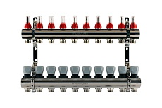 Коллекторная группа PROFACTOR латунь, с расходомерами 1х10 вых 3/4 ЕК PF MB 800.10